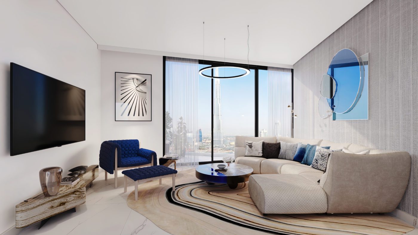 3D Living Room Render